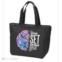 Bump Set Spike Repeat Volleyball Player Coach & Fan Tote Bag thumb 3