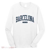 Barcelona Spain Spain College University Style Navy Long Sleeve Shirt thumb 0