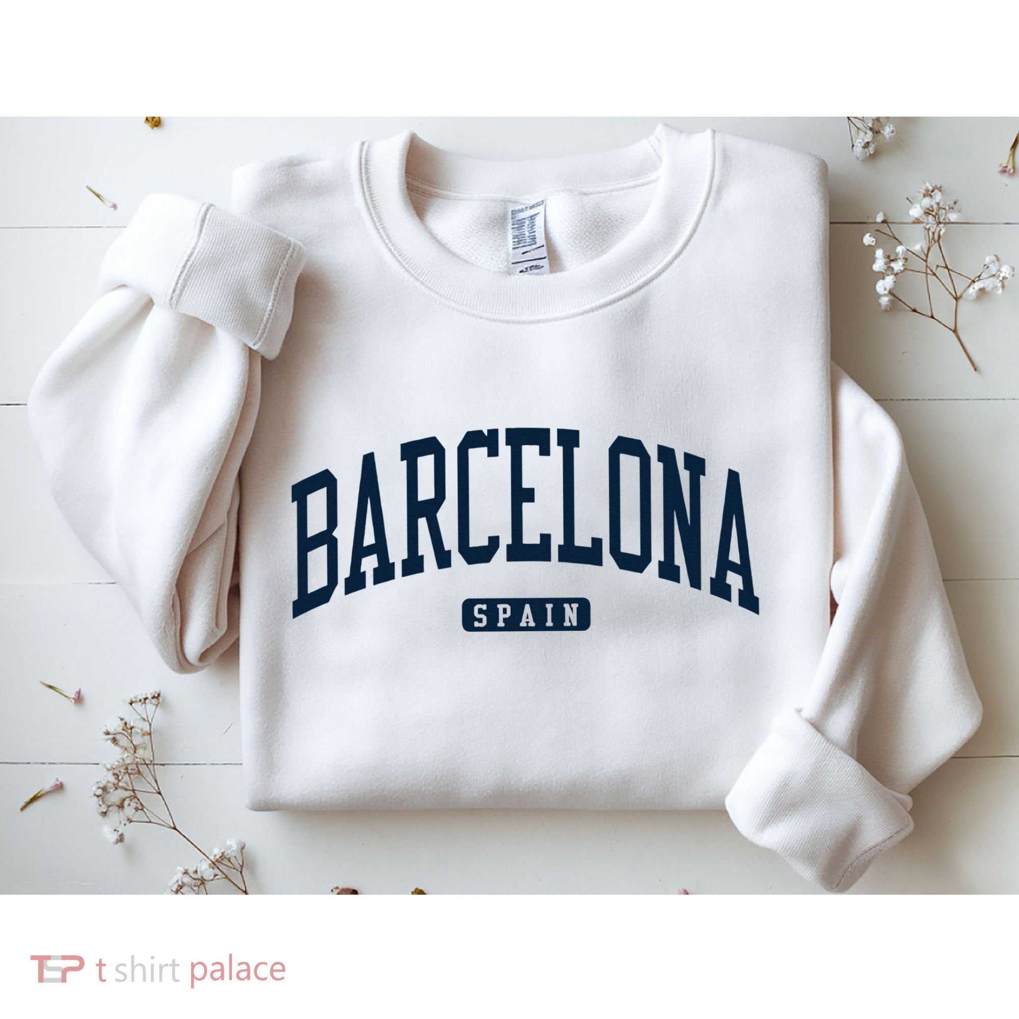 Barcelona Spain Spain College University Style Navy Sweatshirt