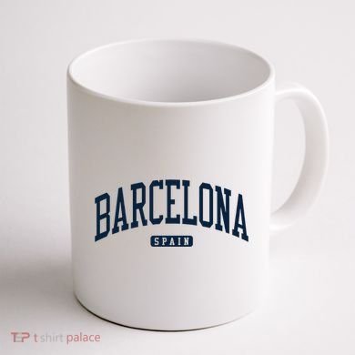Barcelona Spain Spain College University Style Navy Coffee Mug back