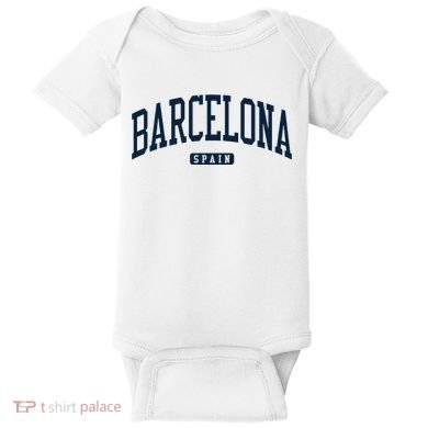 Barcelona Spain Spain College University Style Navy Baby Bodysuit