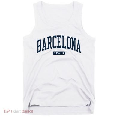 Barcelona Spain Spain College University Style Navy Tank Top