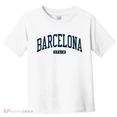 Barcelona Spain Spain College University Style Navy Toddler T-Shirt