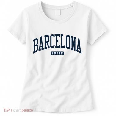 Barcelona Spain Spain College University Style Navy Women's T-Shirt