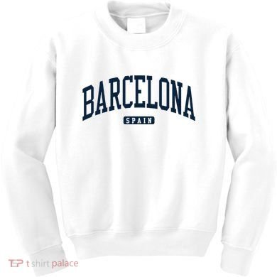 Barcelona Spain Spain College University Style Navy Kids Sweatshirt
