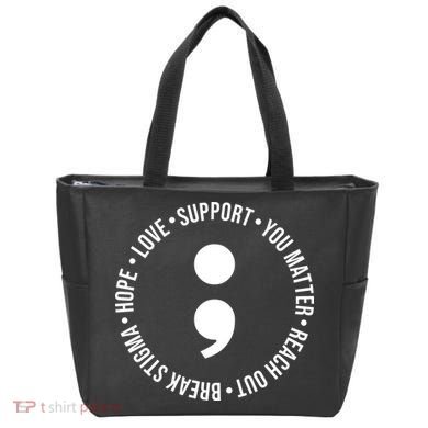 Break Stigma Support Mental Health Awareness Tote Bag