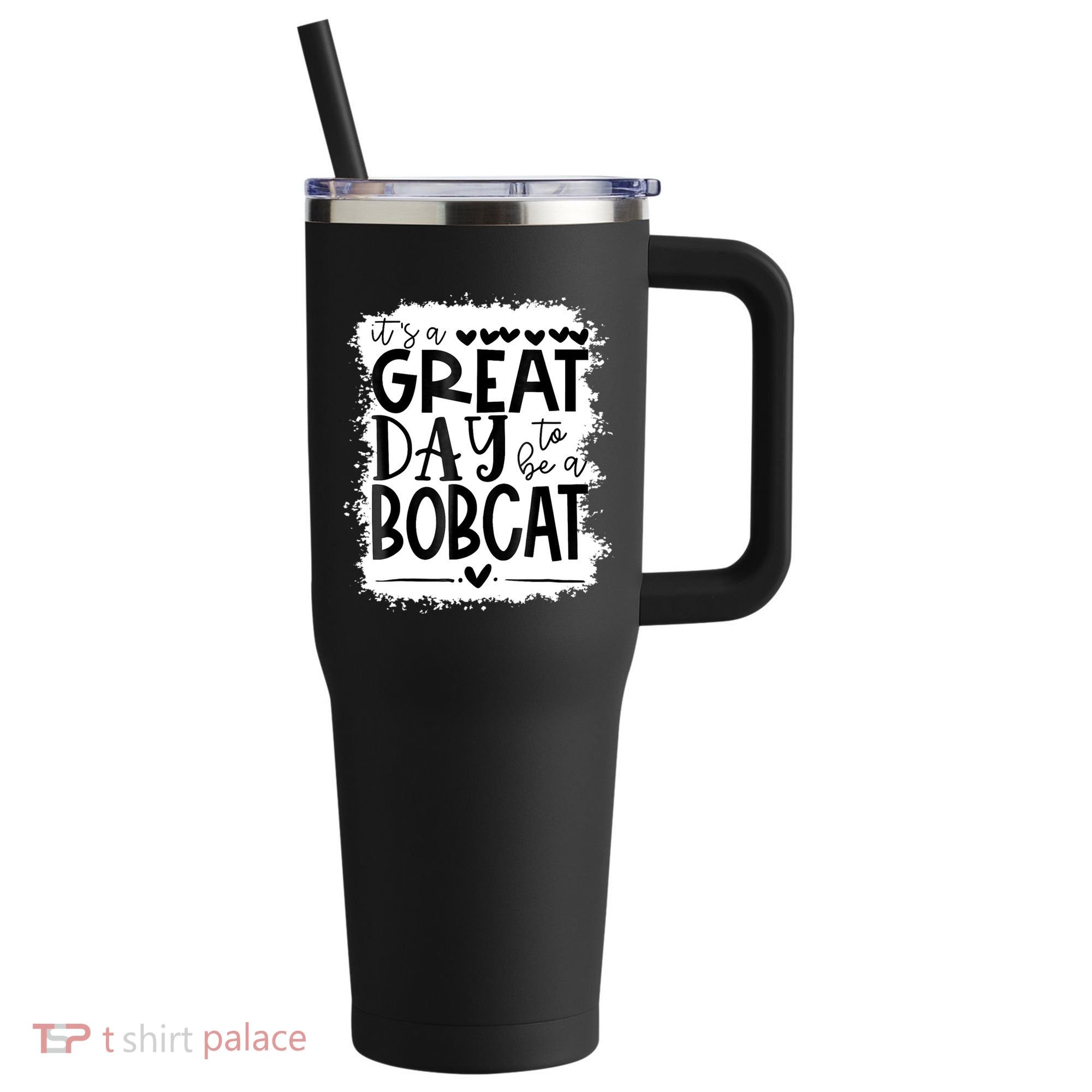 Bobcats School Sports Fan Team Spirit Mascot Gift Bleached 40oz Vacuum Insulated Stainless Steel Travel Tumbler