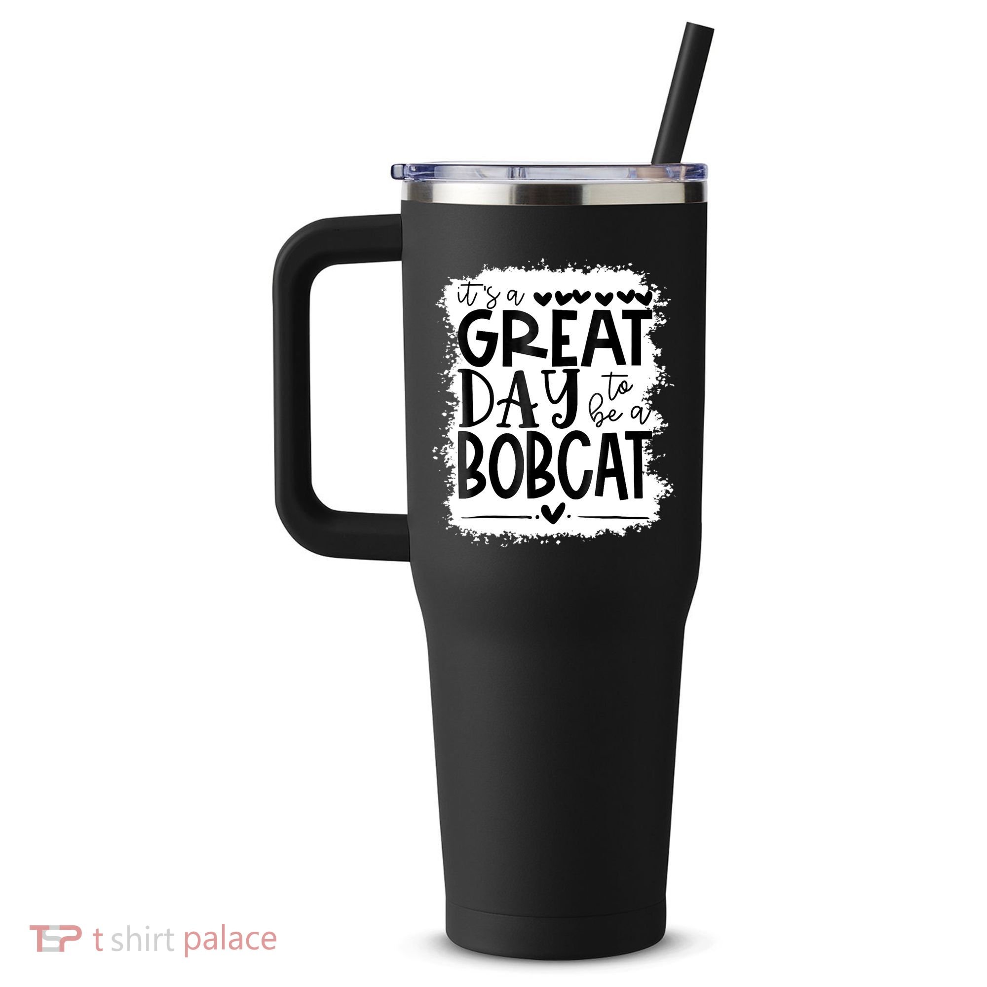 Bobcats School Sports Fan Team Spirit Mascot Gift Bleached 40oz Vacuum Insulated Stainless Steel Travel Tumbler