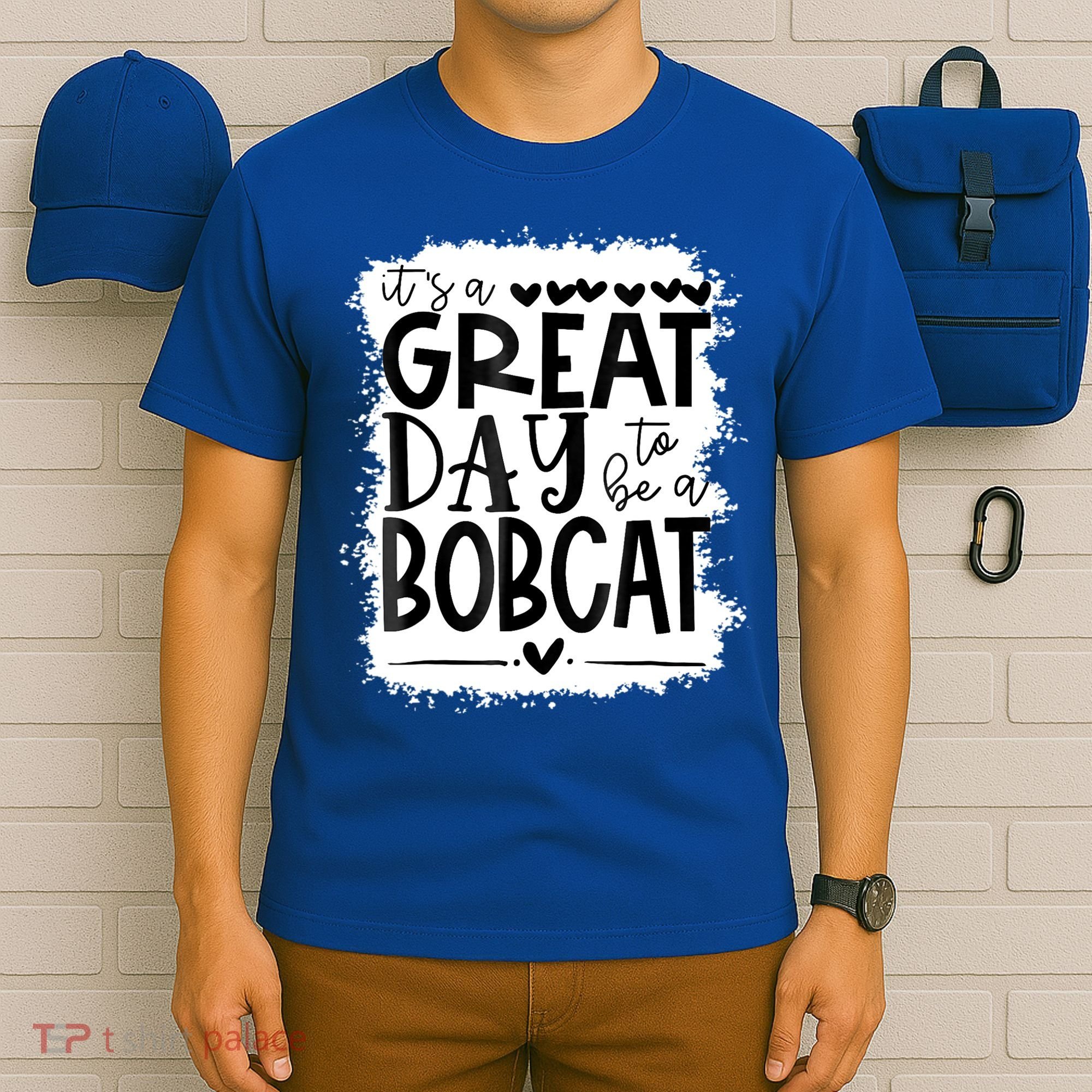 Bobcats School Sports Fan Team Spirit Mascot Gift Bleached T-Shirt