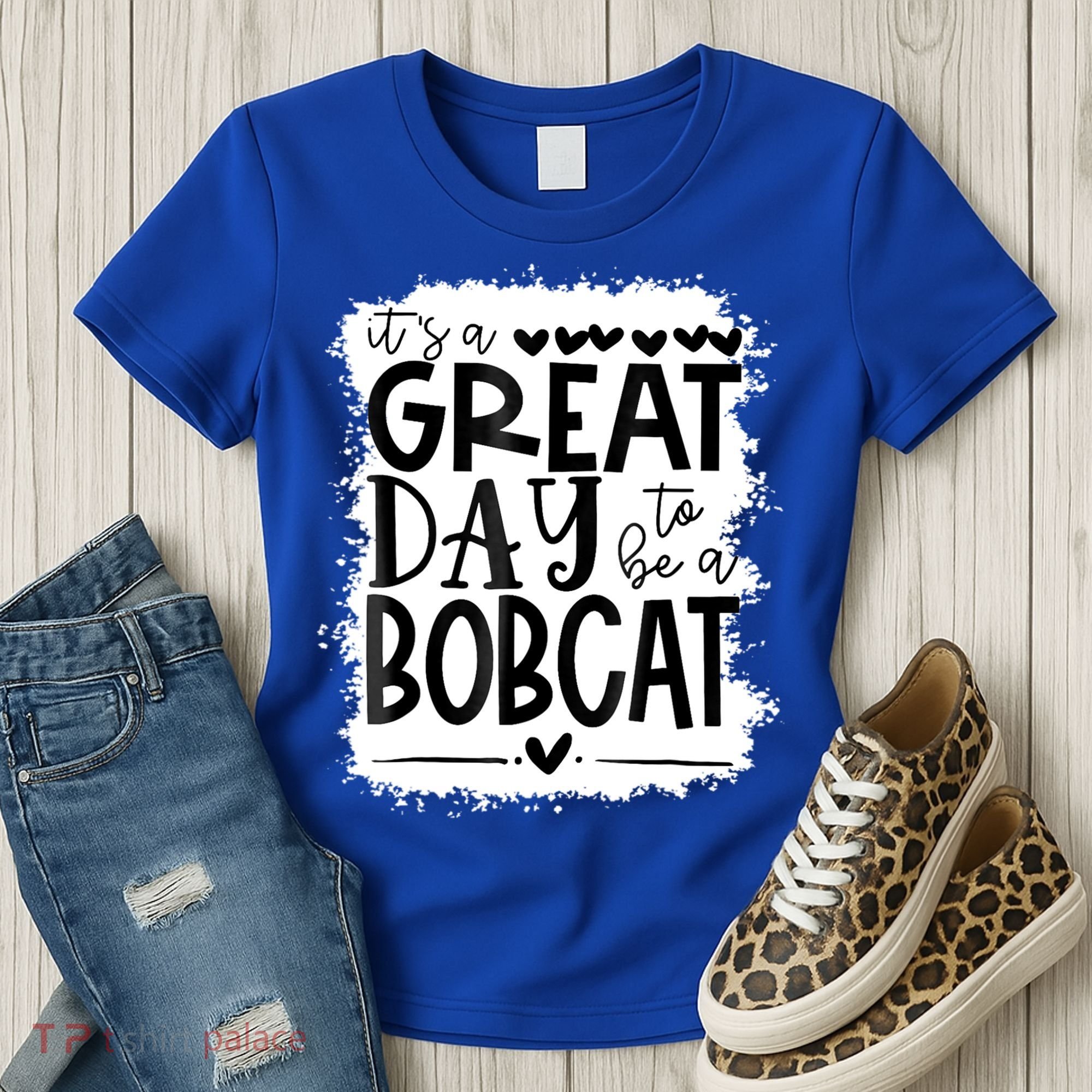 Bobcats School Sports Fan Team Spirit Mascot Gift Bleached Women's T-Shirt