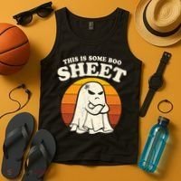Boo Sheet Shirt This Is Some Boo Sheet Ghost Funny Retro Halloween Tank Top thumb 4