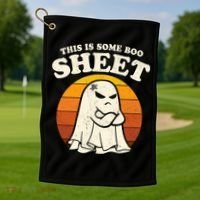 Boo Sheet Shirt This Is Some Boo Sheet Ghost Funny Retro Halloween Golf Towel thumb 1
