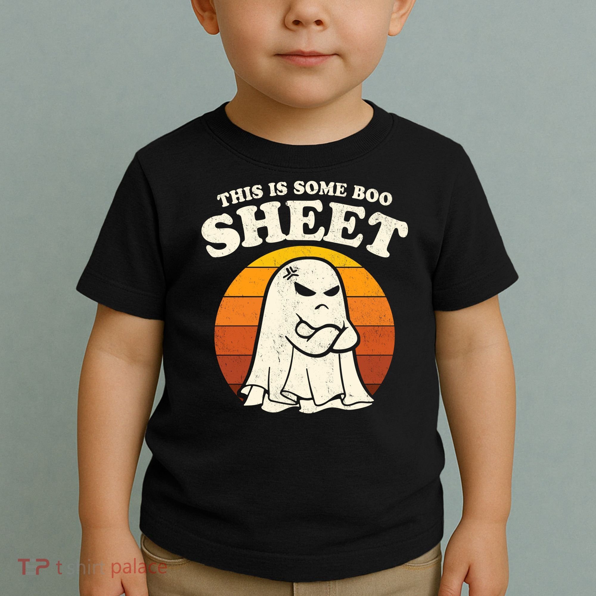 Boo Sheet Shirt This Is Some Boo Sheet Ghost Funny Retro Halloween Toddler T-Shirt