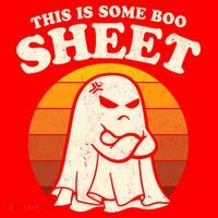 Boo Sheet Shirt This Is Some Boo Sheet Ghost Funny Retro Halloween Santa Hat thumb 1