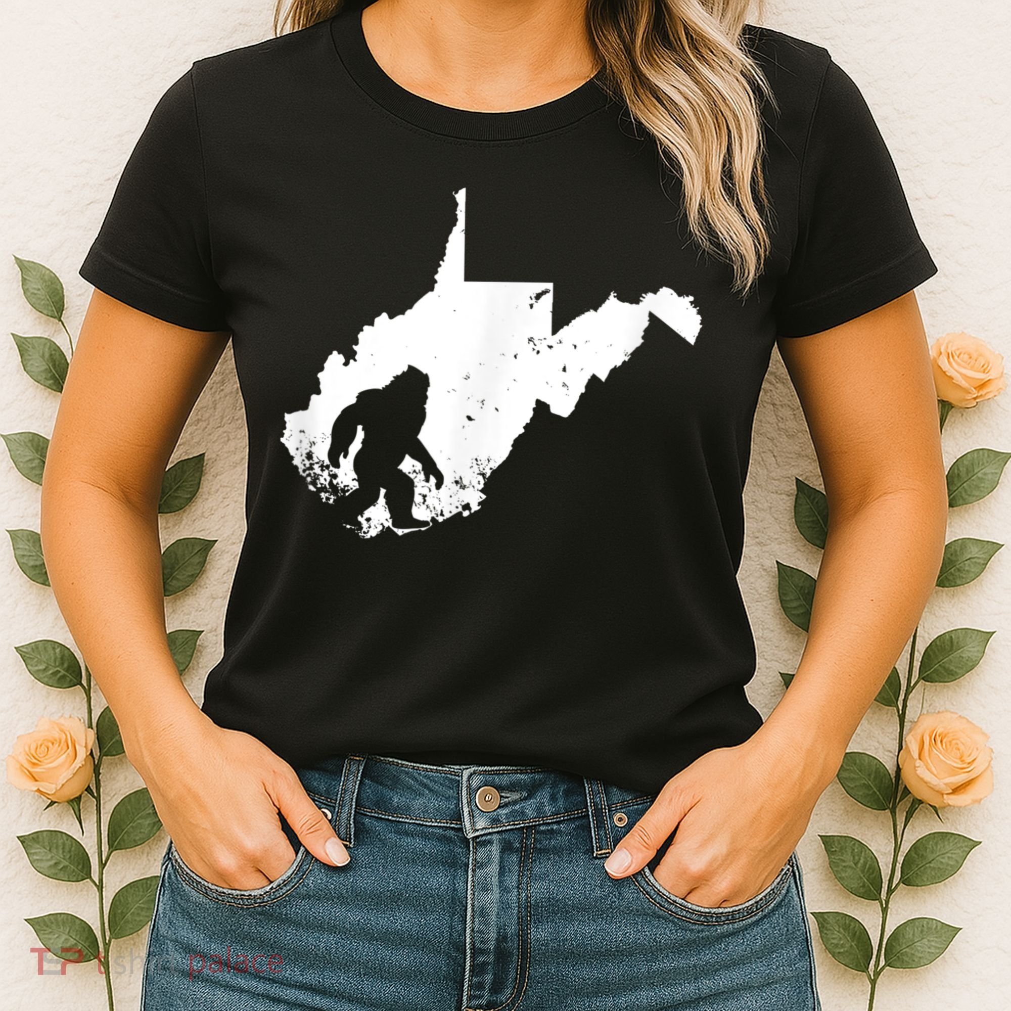 Bigfoot Sasquatch Sighted In State Of West Virginia Bigfoot Women's T-Shirt