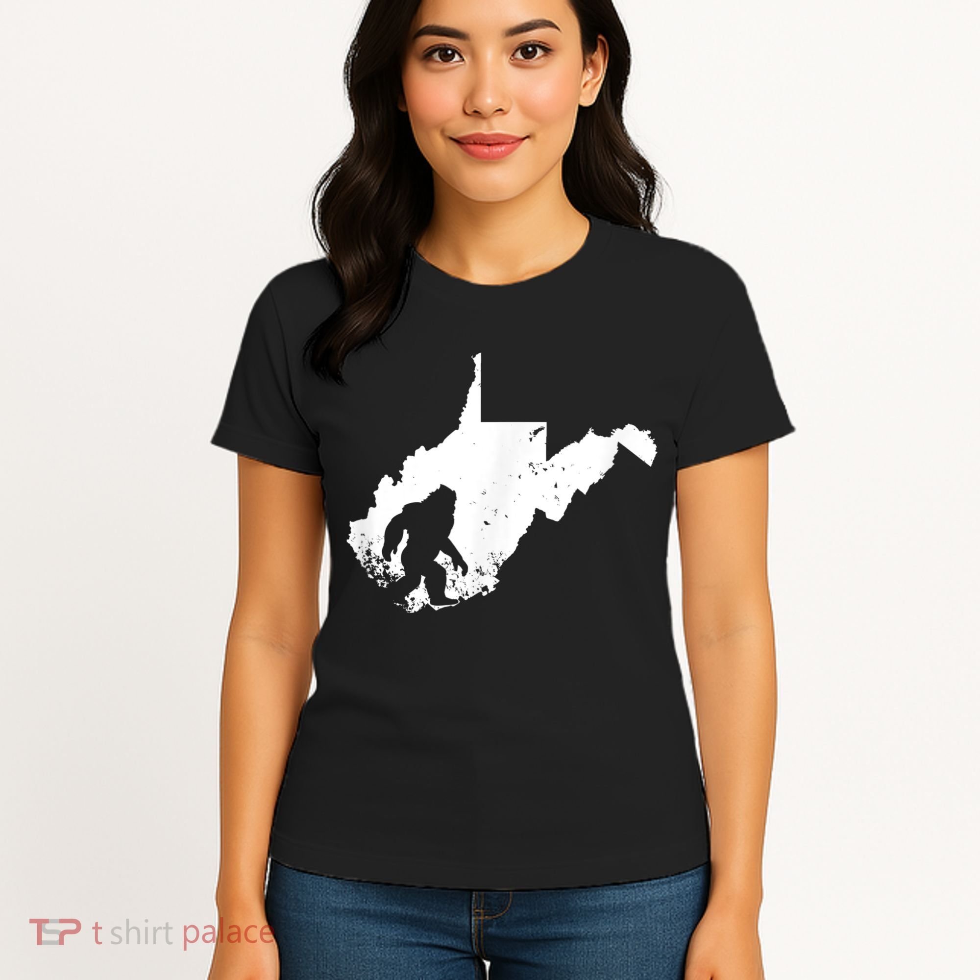 Bigfoot Sasquatch Sighted In State Of West Virginia Bigfoot Women's T-Shirt