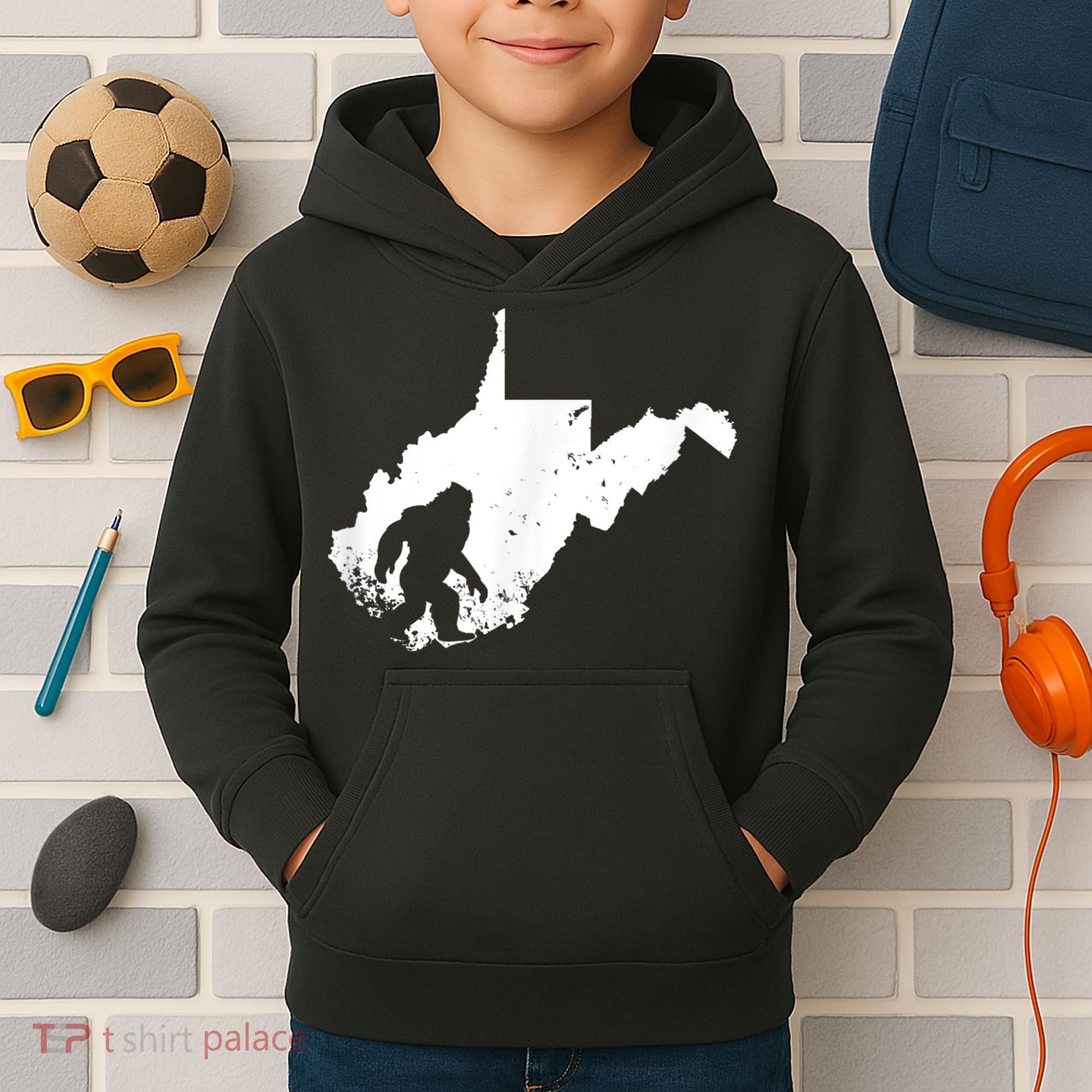 Bigfoot Sasquatch Sighted In State Of West Virginia Bigfoot Kids Hoodie