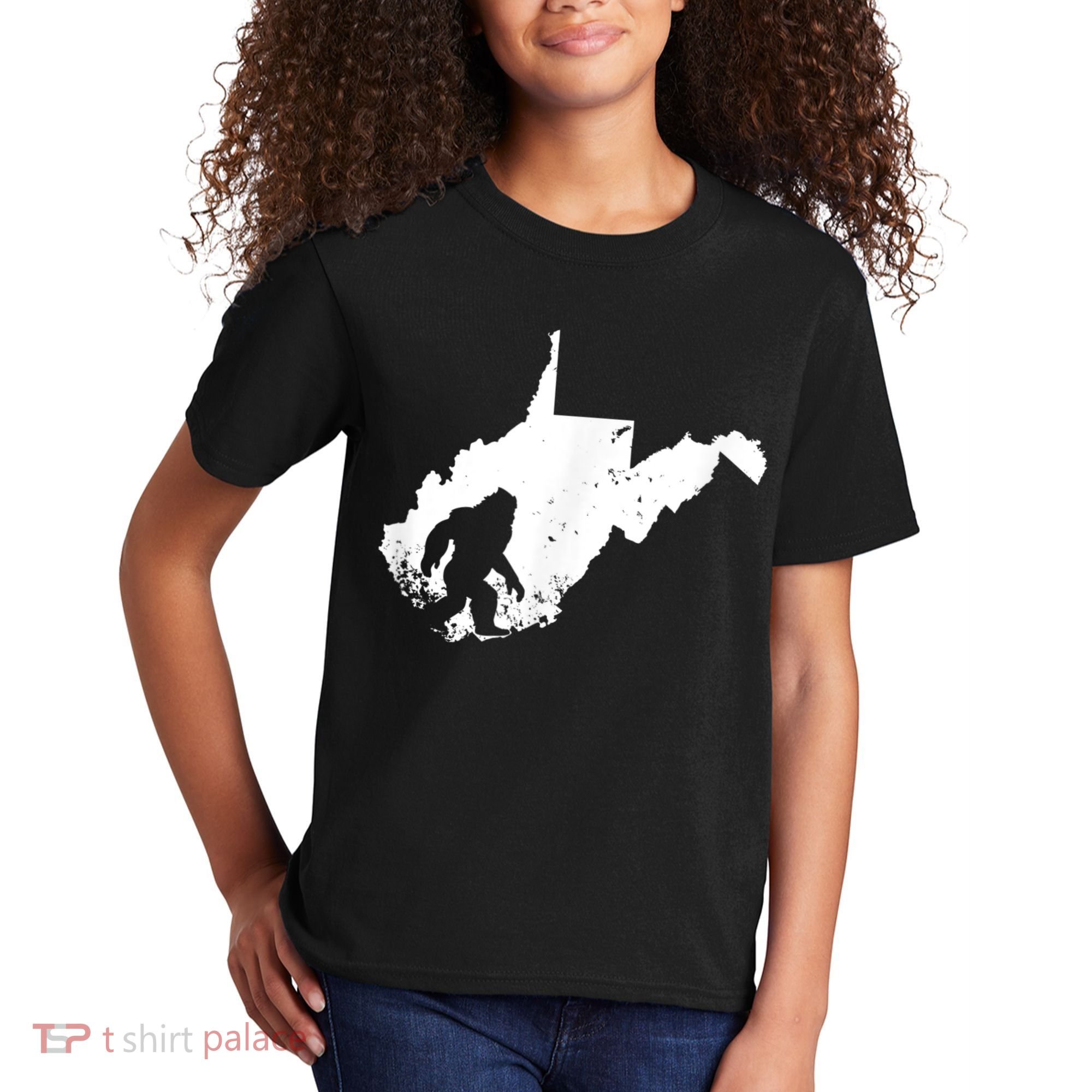 Bigfoot Sasquatch Sighted In State Of West Virginia Bigfoot Kids T-Shirt