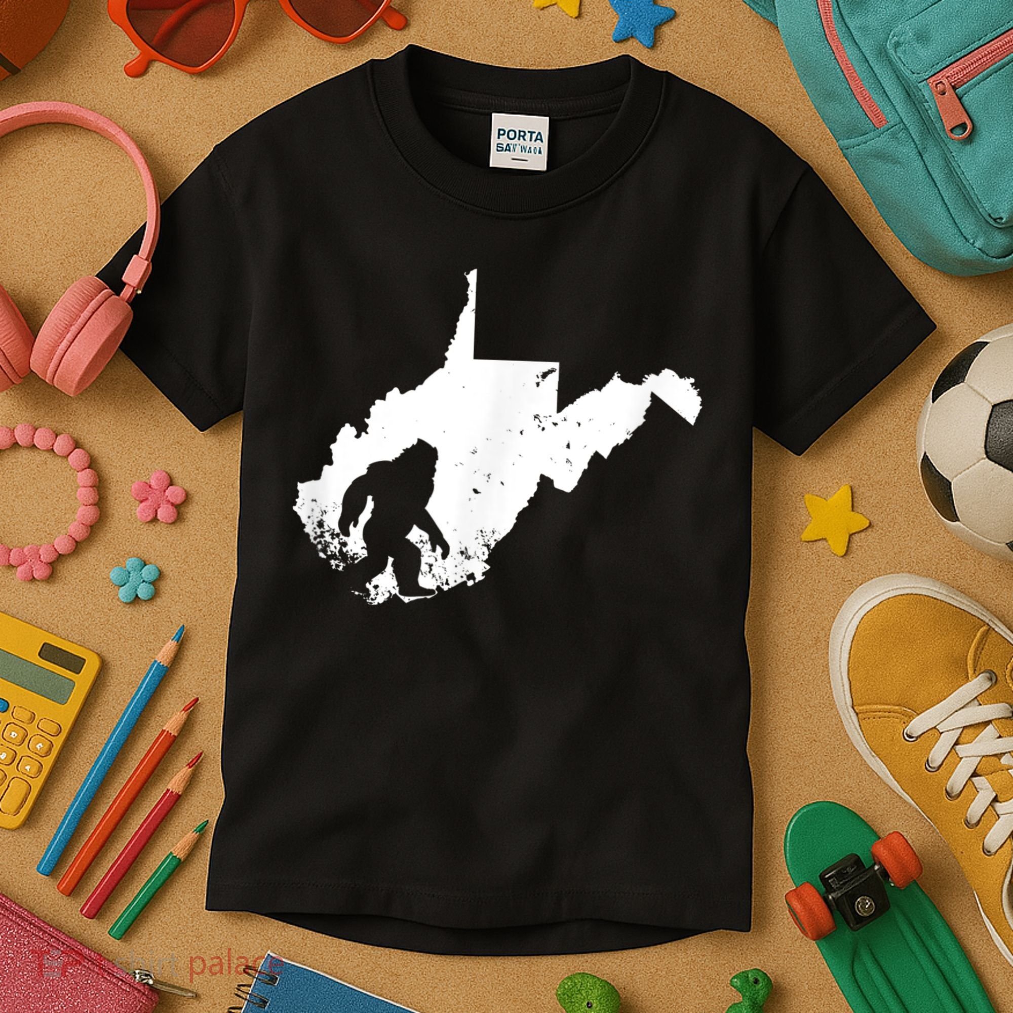 Bigfoot Sasquatch Sighted In State Of West Virginia Bigfoot Kids T-Shirt