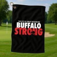 Buffalo Strong Shirt Buffalo Strong Pray For Buffalo Shirt Golf Towel thumb 1