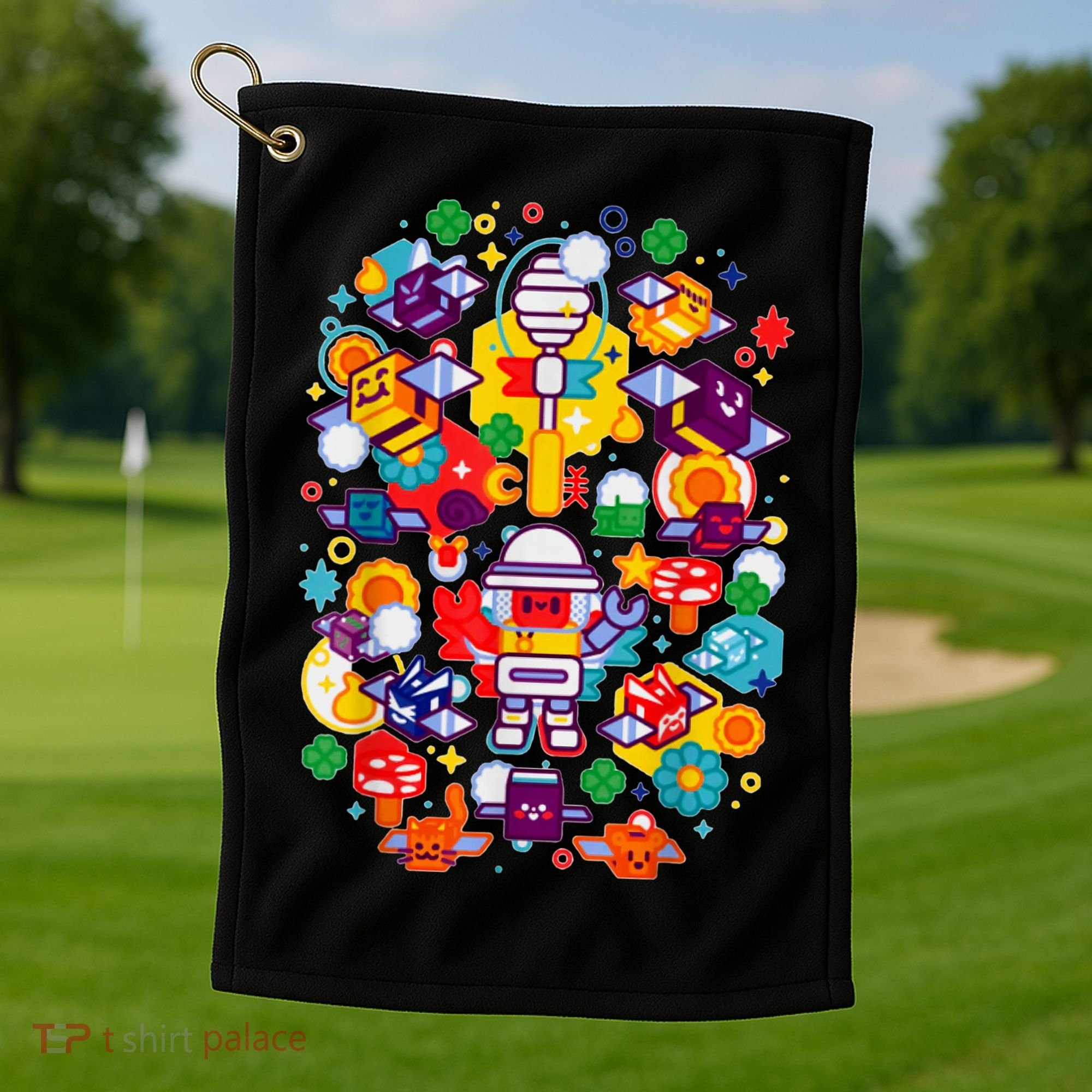 Bee Swarm Simulator Merch Stylized Beekeeper Golf Towel
