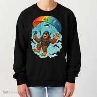 Bigfoot Skydiving Sasquatch Parachute Skydiver Paragliding Women's Sweatshirt thumb 0