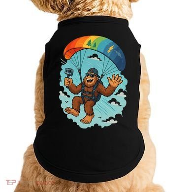 Bigfoot Skydiving Sasquatch Parachute Skydiver Paragliding Doggie Tank