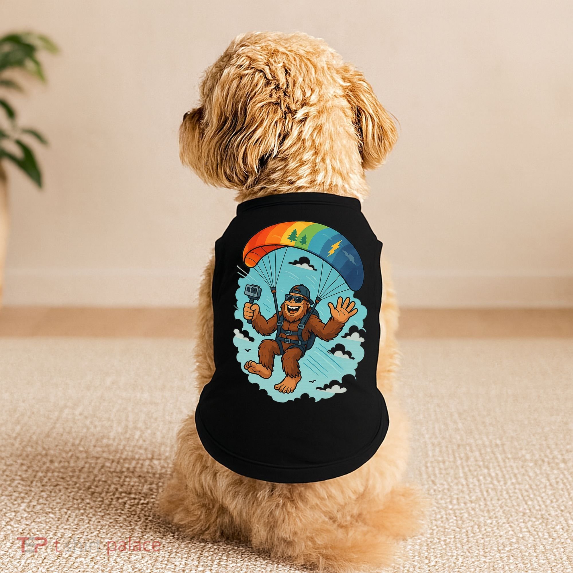 Bigfoot Skydiving Sasquatch Parachute Skydiver Paragliding Doggie Tank