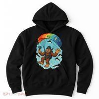 Bigfoot Skydiving Sasquatch Parachute Skydiver Paragliding Hoodie thumb 0