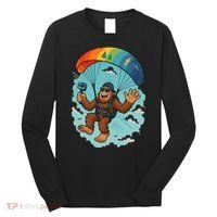 Bigfoot Skydiving Sasquatch Parachute Skydiver Paragliding Long Sleeve Shirt thumb 0