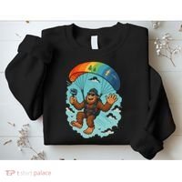 Bigfoot Skydiving Sasquatch Parachute Skydiver Paragliding Sweatshirt thumb 2