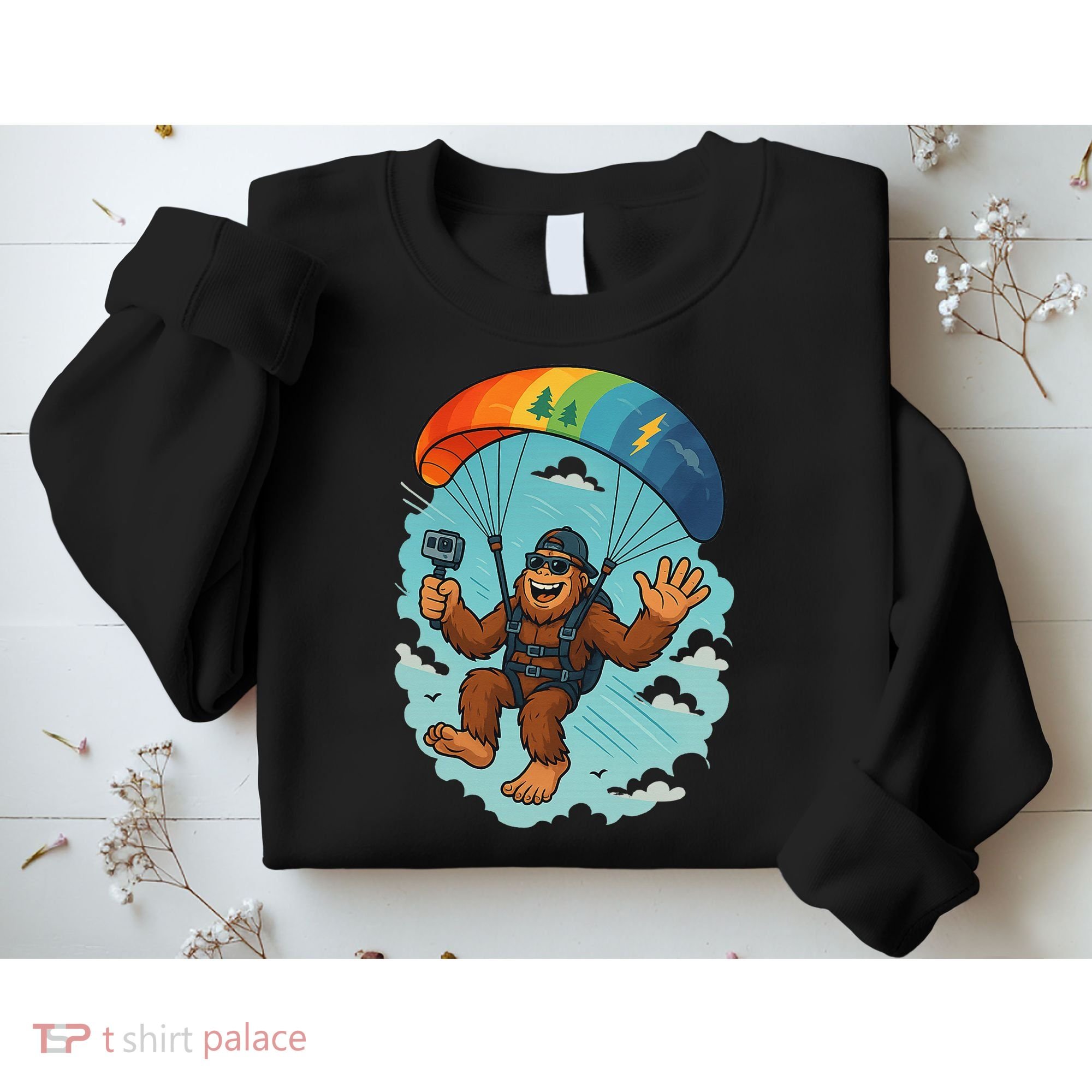 Bigfoot Skydiving Sasquatch Parachute Skydiver Paragliding Sweatshirt