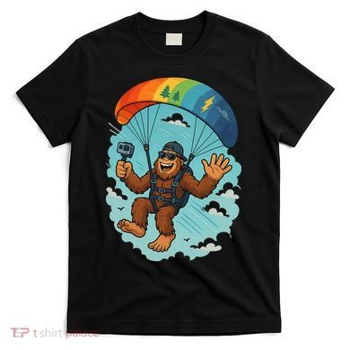 Bigfoot Skydiving Sasquatch Parachute Skydiver Paragliding T-Shirt