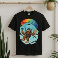 Bigfoot Skydiving Sasquatch Parachute Skydiver Paragliding T-Shirt thumb 2