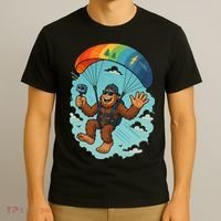 Bigfoot Skydiving Sasquatch Parachute Skydiver Paragliding T-Shirt thumb 3