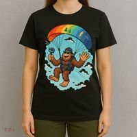 Bigfoot Skydiving Sasquatch Parachute Skydiver Paragliding T-Shirt thumb 4