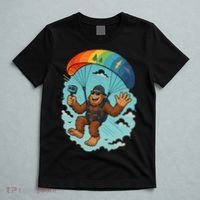 Bigfoot Skydiving Sasquatch Parachute Skydiver Paragliding T-Shirt thumb 5