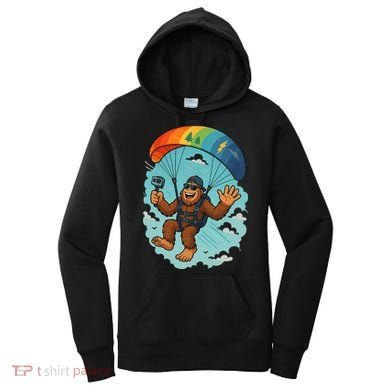 Bigfoot Skydiving Sasquatch Parachute Skydiver Paragliding Women's Hoodie