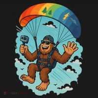 Bigfoot Skydiving Sasquatch Parachute Skydiver Paragliding Women's Hoodie thumb 2