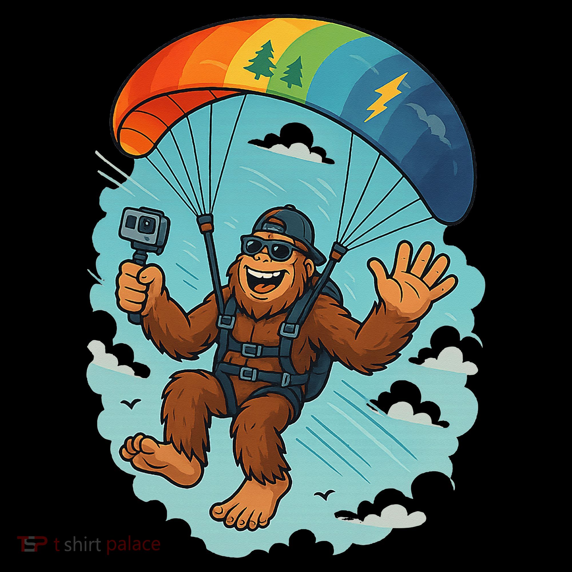 Bigfoot Skydiving Sasquatch Parachute Skydiver Paragliding Women's Hoodie