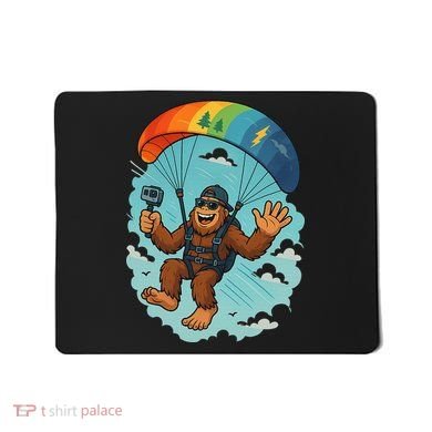 Bigfoot Skydiving Sasquatch Parachute Skydiver Paragliding Mousepad