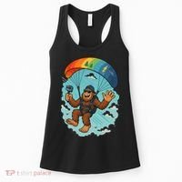 Bigfoot Skydiving Sasquatch Parachute Skydiver Paragliding Women's Tank Top thumb 0