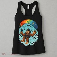 Bigfoot Skydiving Sasquatch Parachute Skydiver Paragliding Women's Tank Top thumb 3