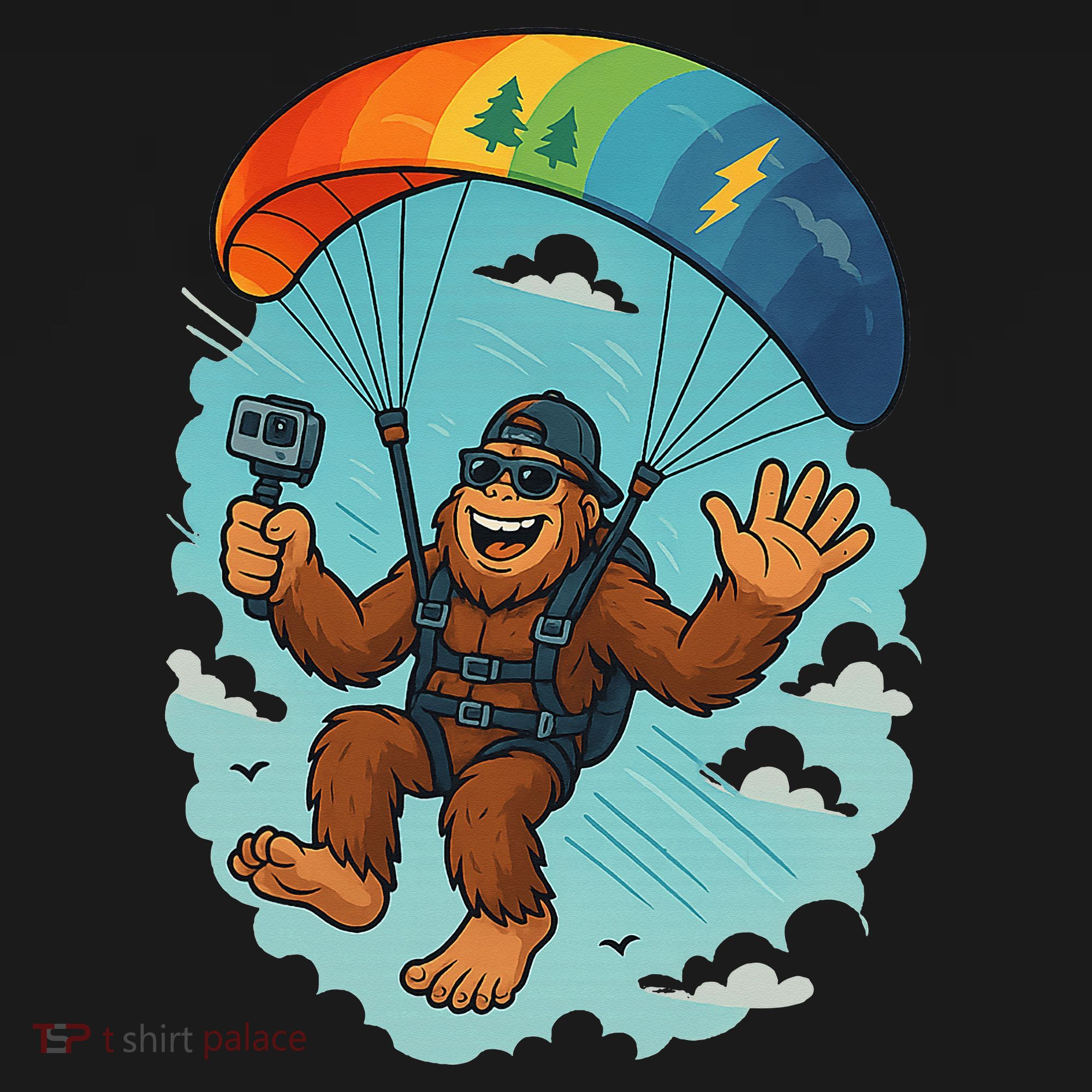 Bigfoot Skydiving Sasquatch Parachute Skydiver Paragliding Women's Tank Top