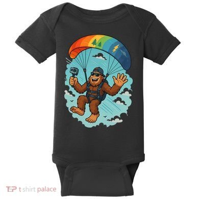 Bigfoot Skydiving Sasquatch Parachute Skydiver Paragliding Baby Bodysuit