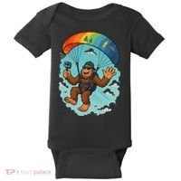 Bigfoot Skydiving Sasquatch Parachute Skydiver Paragliding Baby Bodysuit thumb 0