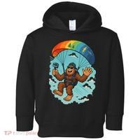 Bigfoot Skydiving Sasquatch Parachute Skydiver Paragliding Toddler Hoodie thumb 0