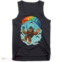 Bigfoot Skydiving Sasquatch Parachute Skydiver Paragliding Tank Top thumb 0