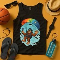 Bigfoot Skydiving Sasquatch Parachute Skydiver Paragliding Tank Top thumb 4