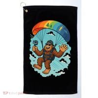 Bigfoot Skydiving Sasquatch Parachute Skydiver Paragliding Golf Towel thumb 0
